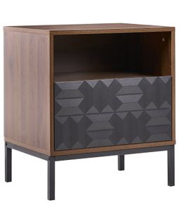 Table De Nuit à 1 Tiroir Caraquet Marron Foncé