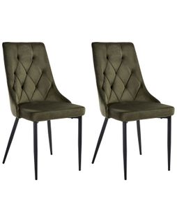 Lot De 2 Chaises De Salle à Manger Avenir Velours Vert Olive