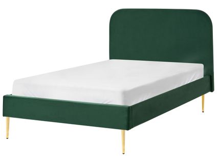 Lit Avec Sommier Velours Flayat 120 X 200 Cm Vert Foncé