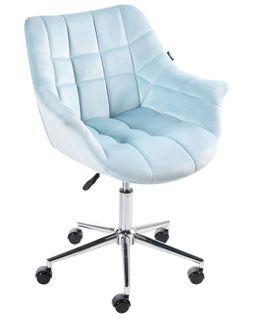 Chaise De Bureau Labelle Velours Bleu Clair