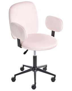 Chaise De Bureau Moraga Velours Rose Pastel
