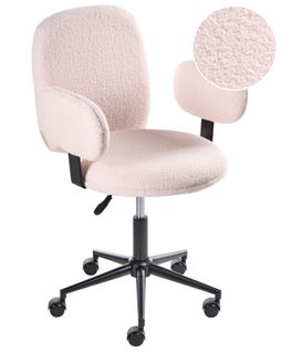 Chaise De Bureau Moraga Bouclé Rose Pastel