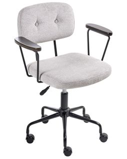 Chaise De Bureau Algerita Tissu Gris Clair