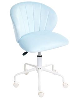 Chaise De Bureau Cheerful Velours Bleu Clair