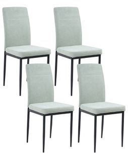 Lot De 4 Chaises De Salle à Manger Riner Tissu Vert Clair