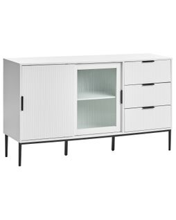 Buffet Avec Vitrine En Verre LEDuc Blanc