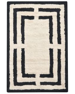 Tapis De Bain Risalu Noir/beige 60 X 90 Cm Coton
