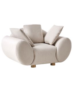 Fauteuil Ringel Avec Coussins Tissu Beige Clair