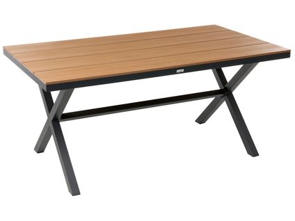 Table De Salle à Manger De Jardin Tiano 160 Cm 90 Cm Métal Noir