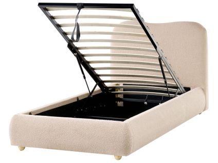 Lit Ottoman Bouclé Blagnac 90 X 200 Cm Beige