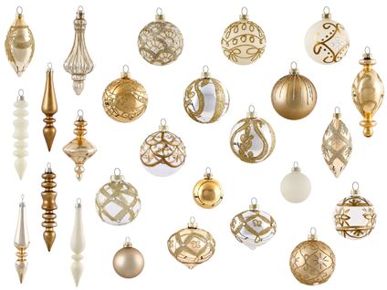 Lot De 70 Boules Flicker Verre Doré