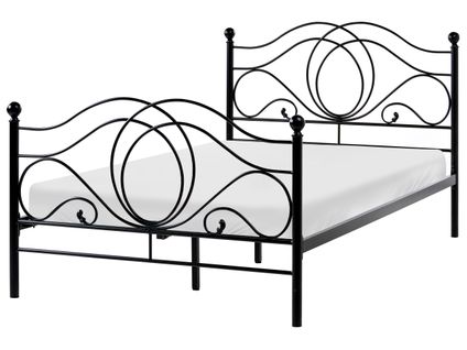 Lit Avec Sommier Métal Lyra 120 X 200 Cm Noir