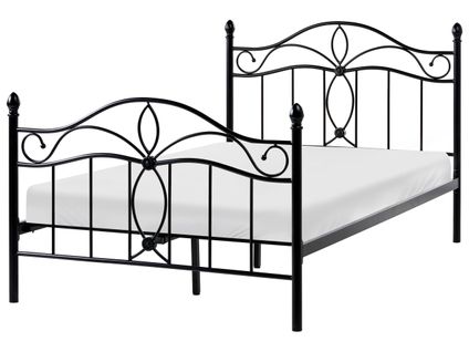 Lit Avec Sommier Métal Antlia 120 X 200 Cm Noir