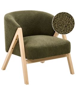 Fauteuil Skei Bouclé Vert Foncé