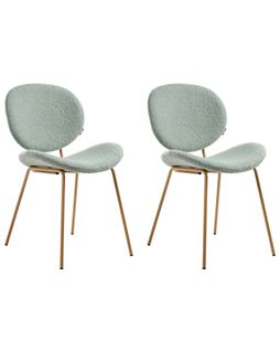 Lot De 2 Chaises De Salle à Manger Luana Bouclé Vert Clair