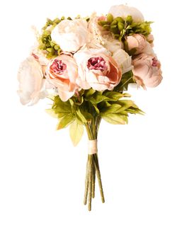 Bouquet De Fleurs Artificielles Raposa 45 Cm Rose Pastel