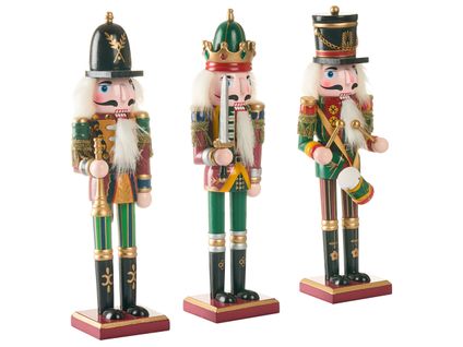 Lot De 3 Figurines Ljusnan Casse-noisette 30 Cm Vert Foncé