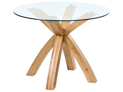 Table De Repas Yapp Marron Clair 100 Cm 100 Cm Verre De Sécurité