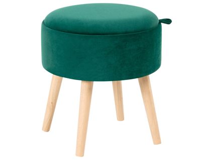 Tabouret De Rangement Neely Velours Vert Émeraude