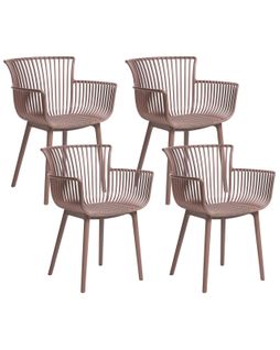 Lot De 4 Chaises De Jardin Pesaro Marron