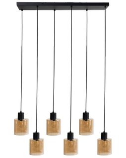 Lampes Suspension à 6 Lumières Kitare Verre Beige