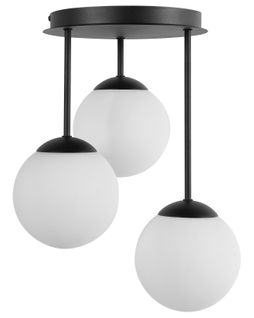 Lampes Suspension à 3 Lumières Riana Verre Noir