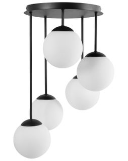 Lampes Suspension à 5 Lumières Riana Verre Noir
