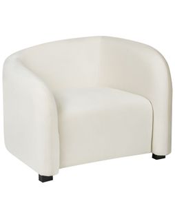 Fauteuil Veltada Velours Blanc Cassé