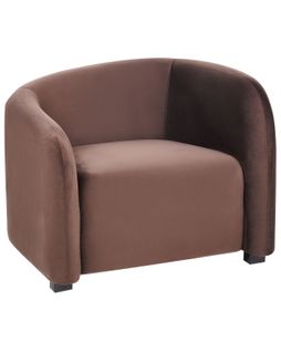 Fauteuil Veltada Velours Marron Foncé