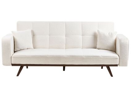 Canapé-lit 3 Places Hjulby Bouclé Blanc Cassé