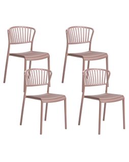 Lot De 4 Chaises De Jardin Gela Marron