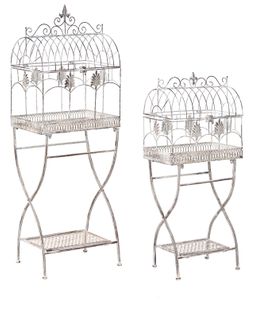 Ensemble De 2 Meubles De Rangement Sicily Métal 43/37 Cm 30/27 Cm Gris