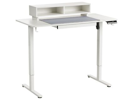Bureau Réglable En Hauteur Électriquement Lucama Blanc 120 Cm 60 Cm Avec Port USB