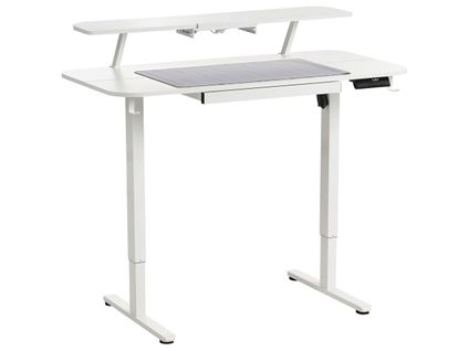Bureau Réglable En Hauteur Électriquement Wilbanks Blanc 120 Cm 60 Cm Avec Port USB