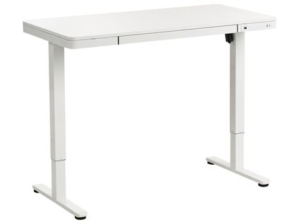 Bureau Réglable En Hauteur Électriquement Penly Blanc 120 Cm 60 Cm Avec Port USB