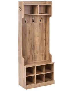 Rangement Pour Chaussures Avec Porte-manteau Gindagai Marron Clair