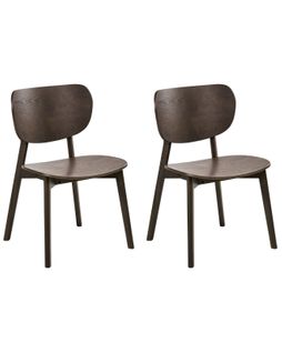 Lot De 2 Chaises De Salle à Manger Overly Bois Marron Foncé