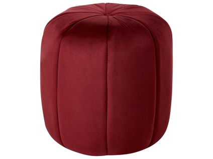 Pouf Selby Velours Rouge Foncé