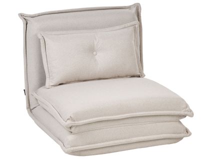 Fauteuil Convertible Dellen Tissu Blanc Cassé