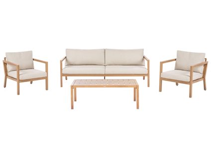 Ensemble De Salon De Jardin Avec Table 5 Places Oneta Métal Marron Clair