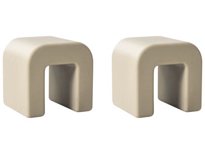 Lot De 2 Tables D'appoint Mozia Beige Sable