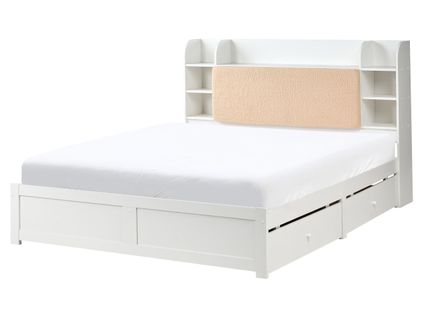 Lit Avec Tiroirs De Rangement Bizou 160 X 200 Cm Blanc