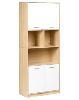 Bibliothèque à 4 Portes Zehna Marron Clair/blanc