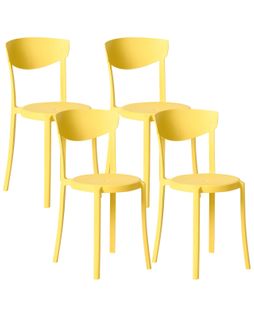 Lot De 4 Chaises De Jardin Vieste Jaune