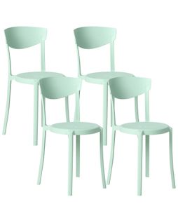 Lot De 4 Chaises De Jardin Vieste Vert Menthe
