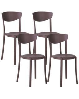 Lot De 4 Chaises De Jardin Vieste Marron