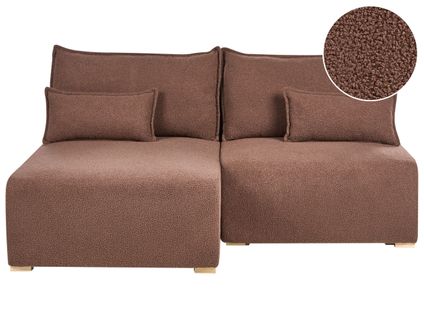 Canapé D'angle Modulable Nerbo Bouclé Marron Côté Droit