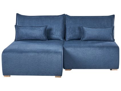 Canapé D'angle Modulable Nerbo Tissu Bleu Côté Droit