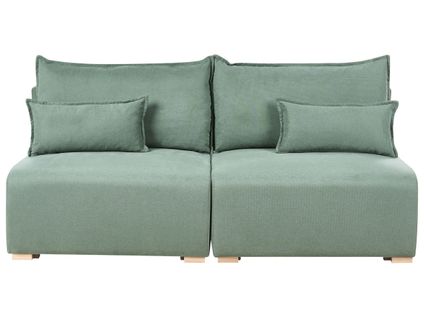 Canapé Modulable 3 Places Nerbo Tissu Vert Clair