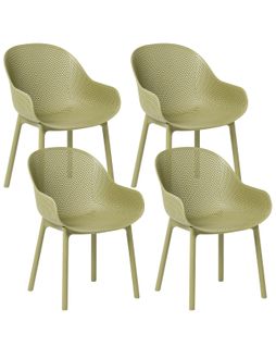 Lot De 4 Chaises De Jardin Tiggiano Vert Olive